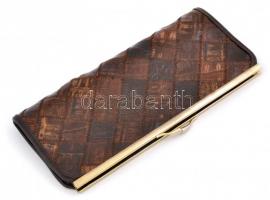 Barna bőr borítéktáska, jó állapotban, 27×14 cm