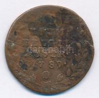 Osztrák Németalföld 1789. 2l Cu "II. József" T:3
Austrian Netherlands 1789. 2 Liards Cu &...