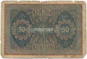 Német Birodalom 1919. 50M T:IV ly.
German Empire 1919. 50 Mark C:G hole Krause#66