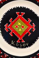 Kosov mázas kerámia tál, jelzett, hibátlan, d: 20 cm