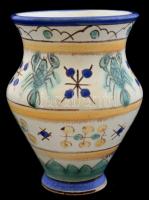 Iparművészi Vállalatos Gorka váza, mázas kerámia, jelzett, apró kopásnyomokkal, m: 16 cm
