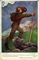 1917 Ten zajdzie! / Lengyel cserkészlap, cserkésztársainak küldte a levélíró a frontról / Polish boy scout art postcard s: T. Korpal (EK)