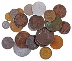 Vegyes, jobbára gyengébb tartású érmetétel, zsetonokkal (25xklf) T:3 25 pcs of various coins with tokens, in bad condition C:F