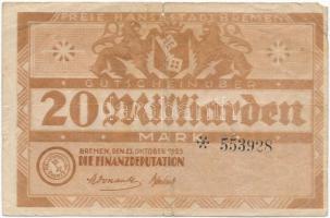 Németország / Weimari Köztársaság / Bréma 1923. 20.000.000.000M T:III- 
Germany / Weimar Republic /...