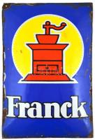 Franck kávé, zománcozott fém tábla, sérülésekkel, 49,5×32,5 cm