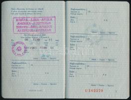 1983 Magyar Népköztársaság által kiállított fényképes útlevél