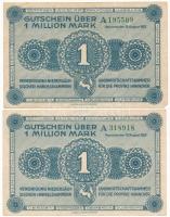 Németország / Weimari Köztársaság / Hannover 1923. 1.000.000M (6x) "A, B, Ba" sorozatok (m...