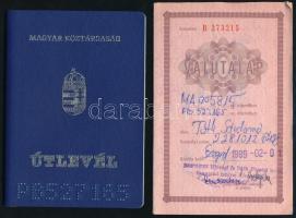 1993 Magyar Köztársaság által kiállított fényképes útlevél valutalappal