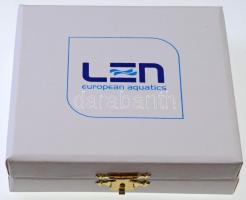 2010. "30. Úszó Európa Bajnokság" eozin mázas Zsolnay porcelán emlékplakett, eredeti tokba...