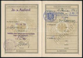 1953 Mannheim, Bundesrepublik Deutschland által kiállított fényképes útlevél / German passport