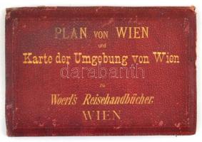 cca 1890-1900 Plan von Wien und Karte der Umgebung von Wien zu Woerl's Reisehandbücher, Wien, k...