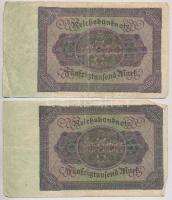 Németország / Weimari Köztársaság 1922. 50.000M alapnyomat nélkül (2x) + 50.000M alapnyomattal (2x) ...
