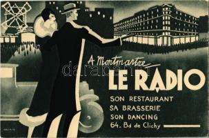 A Montmartre Le Radio son restaurant sa brasserie son dancing. 64. Bd de Clichy / French restaurant and dance club advertising card s: Decaix