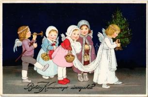 1931 Boldog Karácsonyi Ünnepeket! / Christmas greeting postcard. M.M. Nr. 724.