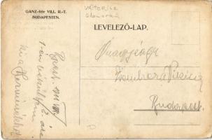 1911 Gyorsvonat a Valtellina völgyében. Motorkocsi mellékkocsikkal (vonalvezeték 3000 voltos). itt é...