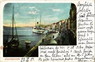 1901 Mali Losinj, Lussinpiccolo; port, steamship (EK)