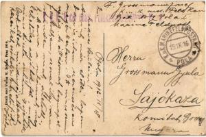 1916 Pola, Pula; Riva / port, sailing vessels. Druck und Verlag v. M. Schulz + "K.u.K. 8 cm rus...