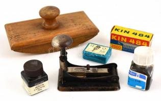 Irodai szerek és fa vonalzó