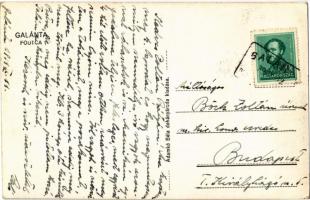 1939 Galánta, Fő utca, templom, hitelbank, üzletek / main street, credit bank, shops  (EK)