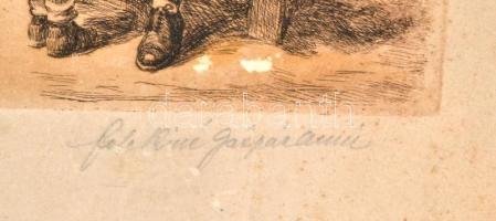 Vydai Brenner Nándor (1903-?)-Felekiné Gáspár Anni (1902-1992): Család. Színezett rézkarc, papír, je...