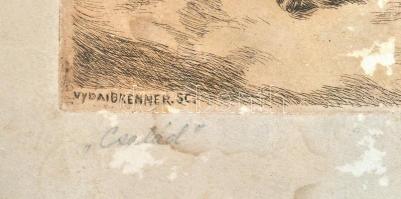 Vydai Brenner Nándor (1903-?)-Felekiné Gáspár Anni (1902-1992): Család. Színezett rézkarc, papír, je...