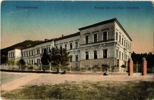 1914 Körmöcbánya, Kremnitz, Kremnica; Községi elemi és polgári leányiskola. Ritter Lipót kiadása / girl school (kopott sarok / worn corners)