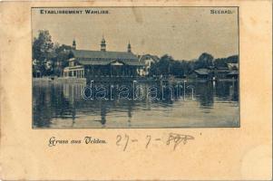 1898 Velden am Wörther See, Etablissement Wahliss, Seebad / spa, bath (fl)