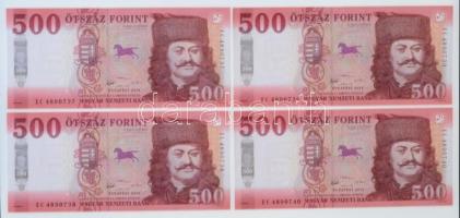 2018. 500Ft (4x) sorszámkövetők T:I  Hungary 2018. 500 Forint (4x) sequential serials C:UNC