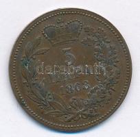 Szerbia 1868. 5p Br "III. Obrenovics Mihály" T:2
Serbia 1868. 5 Para Br "Obrenovich ...
