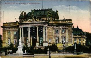 Wiesbaden, Kgl. Hoftheater u. Schillerdenkmal / theatre, monument