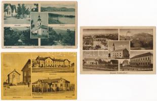 5 db RÉGI magyar város képeslap: Újpetre, Celldömölk, Pusztaszabolcs, Diósjenő, Bátaszék / 5 pre-1945 Hungarian town-view postcards