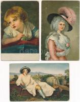 7 db RÉGI Stengel litho művész képeslap / 7 pre-1945 Stengel litho art postcards