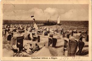 1922 Göhren, Ostseebad Göhren auf Rügen / beach, bathers, sunbathing (EK)