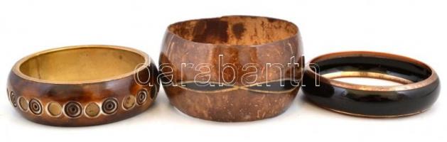 3 db fa és fém karperec