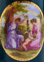 Bohemia Alt-Wien stílusú mokkás készlet + nagy méretű tálca 49x28 cm. Matricás, jelzett, kopásokkal