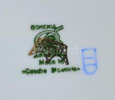 Bohemia Alt-Wien stílusú mokkás készlet + nagy méretű tálca 49x28 cm. Matricás, jelzett, kopásokkal