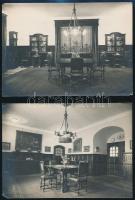 cca 1920 Lakásbelsők, 9 db fotó, 11×8 és 12×17 cm közötti méretekben
