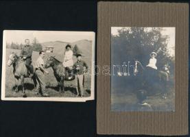 cca 1920-1950 Lovas fotók, 4 db, 11×8 és 9×14 cm között