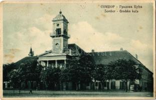 Zombor, Sombor; Városháza / Gradska kuca / town hall + 1941 Zombor visszatért So. Stpl (EK)