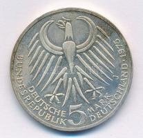 NSZK 1975J 5M Ag "Friedrich Ebert" T:1- patina FRG 1975J 5 Mark Ag "Friedrich Ebert&q...