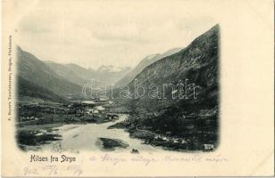 1902 Stryn, Hilsen fra Stryn / general view. F. Beyer's Touristbureau