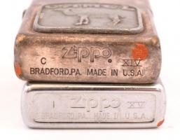 2 db öngyújtó: Zippo, német nyelvű felirattal és Camel, mindkettő Bradford, PA, made in USA jelzésse...