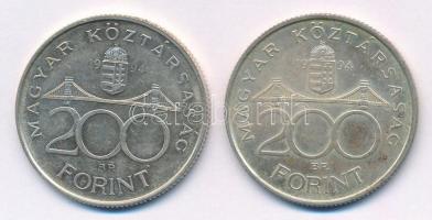 1994. 200Ft Ag "Deák" (2x) T:1-,2 patina Adamo F13.1