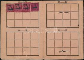 1945 Bp., Szociáldemokrata Párt fényképes tagsági könyv tagdíjbélyegekkel