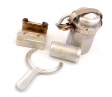 Sport Presso retró kávéfőzőkészlet (Lemezárugyár), kétszemélyes, eredeti fém dobozában, kopott, 14x9...