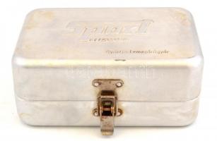 Sport Presso retró kávéfőzőkészlet (Lemezárugyár), kétszemélyes, eredeti fém dobozában, kopott, 14x9...