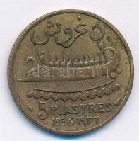 Libanon 1936. 5p Br T:1-,2 Lebanon 1936. 5 Piastres Br C:AU,XF Krause KM#5