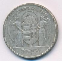 1930. 5P "Horthy Jobbra" Ag T:3 patina ph. Adamo P8