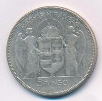 1930. 5P "Horthy Jobbra" Ag T:3 kis patina, ujjlenyomat  Adamo P8