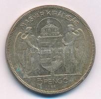1930. 5P "Horthy Jobbra" Ag T:1-,2 patina Adamo P8